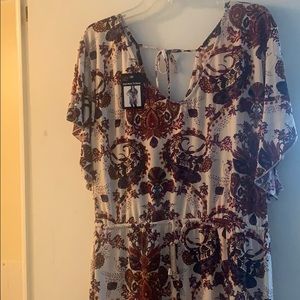 Angel Flutter-Sleeve Tie-Waist Tunic